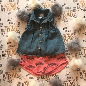 Zara candy shorts and shirt